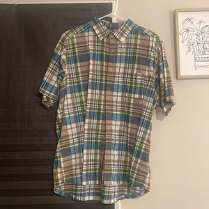 Multi color button down Khakis short sleeve shirt